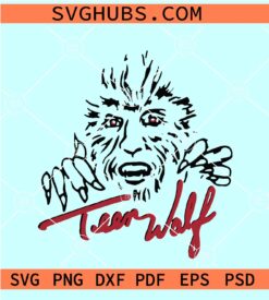 Teen Wolf retro SVG, Retro Teen Wolf Movie SVG, Eighties Werewolf Line Art Logo SVG