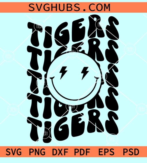 Tigers smiley face SVG, Tigers Smiley SVG, LSU Tigers SVG, Game Day Vibes SVG
