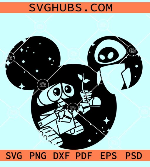 Wall E Mickey ears SVG, Wall E Disney SVG, Eve SVG, Disney Robot SVG