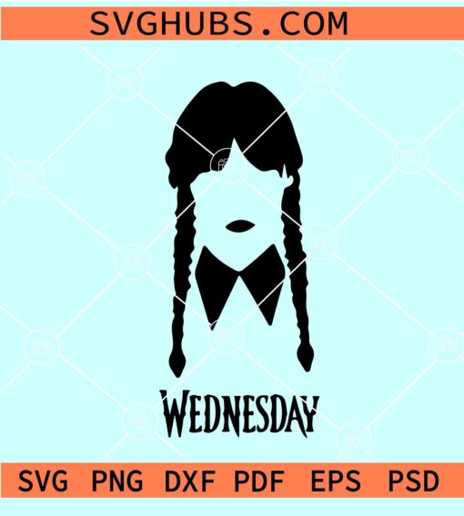 Wednesday Addams svg, Addams Family SVG, Morticia Addams SVG, Wednesday Addams hair SVG
