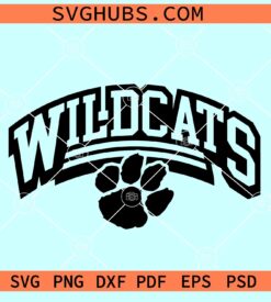 Wildcats Paw Print SVG, Wild cats football SVG, Wildcats SVG, Wildcats Fan SVG