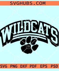 Wildcats Paw Print SVG, Wild cats football SVG, Wildcats SVG, Wildcats Fan SVG