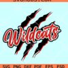 Wildcats red claw marks SVG, Wildcats scratch SVG, Wildcat mascot SVG, Wildcats football SVG