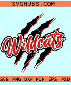 Wildcats red claw marks SVG, Wildcats scratch SVG, Wildcat mascot SVG, Wildcats football SVG