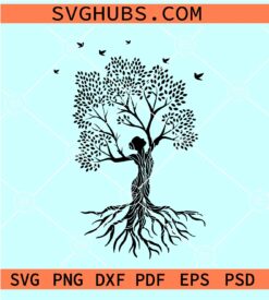 Woman tree of life SVG, Woman Tree SVG, Tree of life SVG, Yoga pose SVG