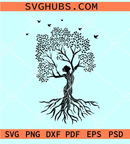 Woman tree of life SVG, Woman Tree SVG, Tree of life SVG, Yoga pose SVG