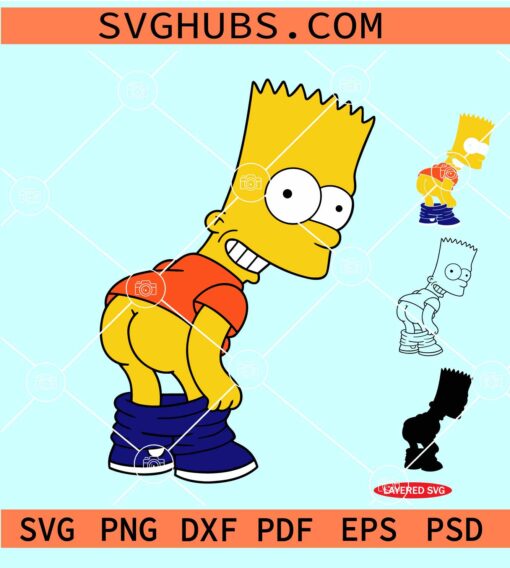 Bart Simpson pants down SVG, Bart Simpson SVG, Homer SVG