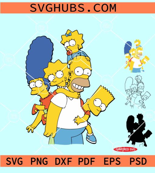 Bart Simpsons family SVG, The Simpsons Digital File, Bart simpsons svg