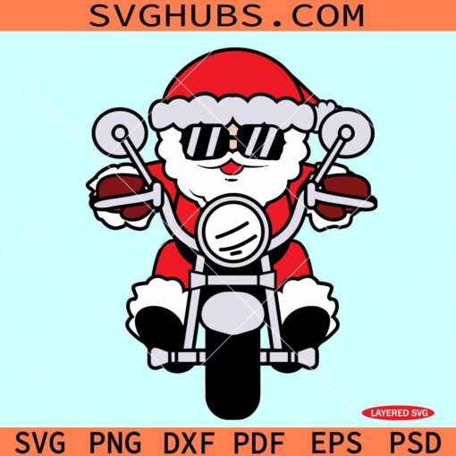Biker Santa SVG