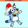 Bluey with Santa hat SVG, Bluey Christmas SVG, Bluey Cartoon SVG