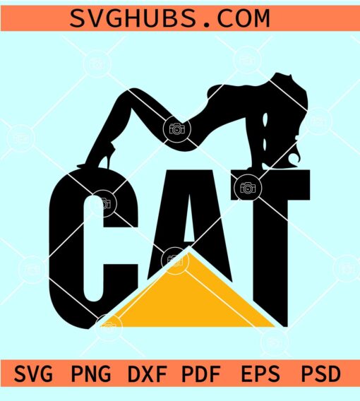 CAT caterpillar woman sticker SVG, CAT with girl SVG, CAT caterpillar girl SVG