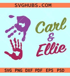 Carl and Ellie Mailbox Handprints SVG, Up movie handprints svg, Carl and Ellie svg