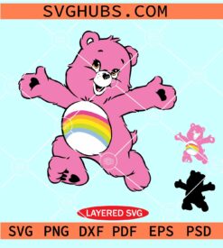 Cheer bear SVG, Cheer care bear SVG, Cheer bear balloon SVG