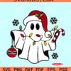 Christmas Ghost Santa Hat SVG, ghost Christmas SVG, spooky Christmas SVG