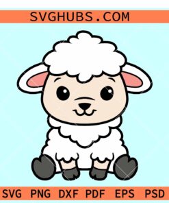 Cute Baby Sheep SVG, little lamp SVG, lamp clipart, farm animal svg