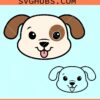 Cute Puppy Face Svg, kids shirt SVg, puppy face SVG, cute dog face SVG