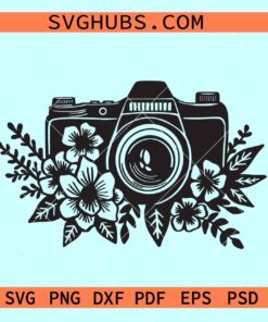 Floral Camera SVG file, photographer svg, camera with flowers svg, photography lover svg