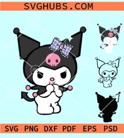 Kawaii kitty Kuromi svg, my Melody kuromi Sanrio SVG, Kuromi Hello Kitty SVG