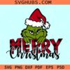Merry Christmas Grinch SVG, Buffalo plaid Christmas svg, Christmas door sign svg