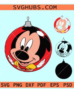 Mickey Christmas ornament SVG, Mickey ornament SVG, Mickey Christmas Gift SVG
