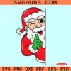 Peeking Santa Claus SVG, Peekaboo Santa SVG, Peeking Santa SVG PNG EPS