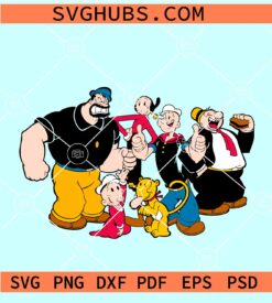 Popeye and Friends SVG, Cartoon Popeye SVG, Popeye the Sailor man SVG