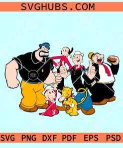 Popeye and Friends SVG, Cartoon Popeye SVG, Popeye the Sailor man SVG