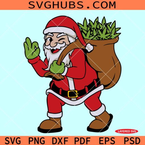 Santa Claus with Cannabis Svg