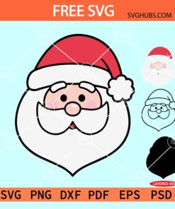 Santa face SVG free, Christmas Santa SVG free, Christmas SVG free, Santa Claus SVG free