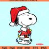 Snoopy Christmas lights SVG, Snoopy Christmas SVG, Snoopy with Santa hat SVG