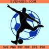 Soccer Player Against Ball Svg, soccer logo svg, soccer player kicking ball svg