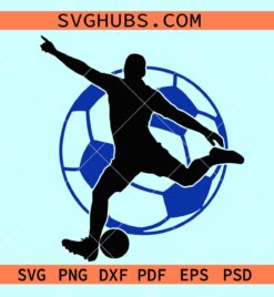Soccer Player Against Ball Svg, soccer logo svg, soccer player kicking ball svg