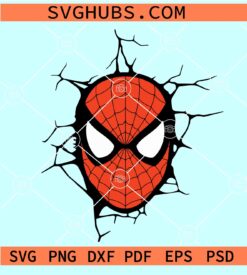 Spiderman Face Cracked wall Svg