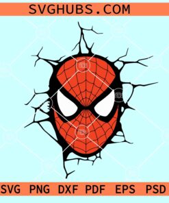 Spiderman Face Cracked wall Svg