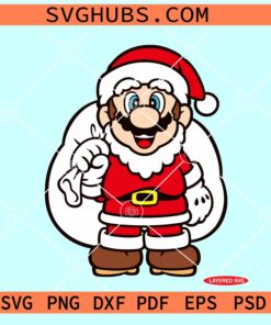 Super Mario Santa Claus SVG, Mario Bros Christmas SVG, Christmas Super Mario SVG