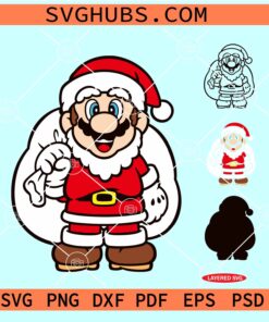 Super Mario Santa Claus SVG