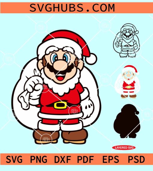 Super Mario Santa Claus SVG