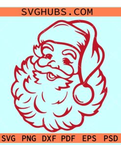 Vintage Santa svg files, old school father Christmas SVG, vintage Santa Face svg