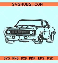 1969 Chevrolet Camaro svg, Camaro clipart, Chevy Camaro svg, vintage car svg