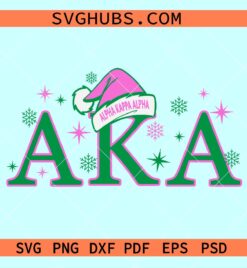 AKA Santa Christmas SVG, Alpha Kappa Alpha SVG, sorority Christmas svg