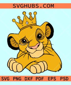 Baby Simba with crown SVG, baby lion with crown SVG, Lion King svg, Disney baby Simba svg