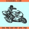 Biker on motorbike SVG, sport bike svg, bike racing svg, sports motorcycle svg