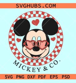 Checkered Mickey Valentine SVG, Mickey Mouse Valentine svg, Valentine svg files