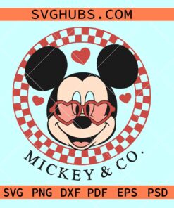 Checkered Mickey Valentine SVG, Mickey Mouse Valentine svg, Valentine svg files