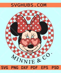 Checkered Minnie Valentine SVG, Minnie Valentine svg, Disney Valentine svg files