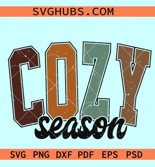 Cozy season retro vintage SVG, cozy season svg, autumn svg, sweatshirt svg