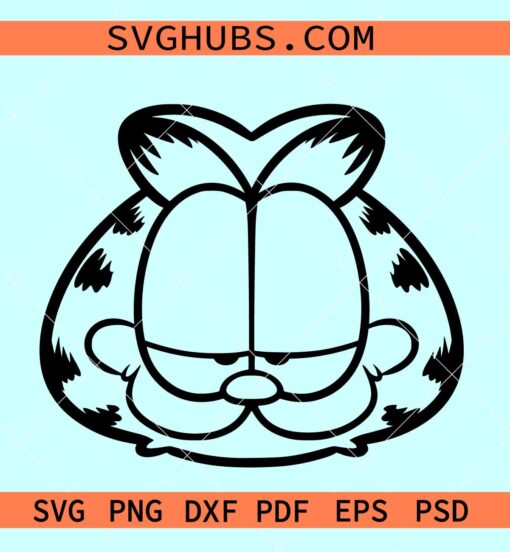 Garfield face SVG, Garfield cartoon SVG, Garfield png