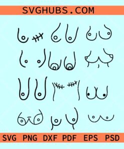 Hand drawn boobs SVG bundle