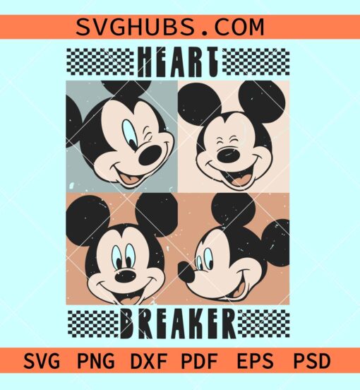 Heart breaker Mickey SVG, Mickey and Minnie Valentine SVG, Disney heart breaker svg