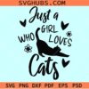 Just a girl who loves cats SVG, cat lover svg, love anime svg